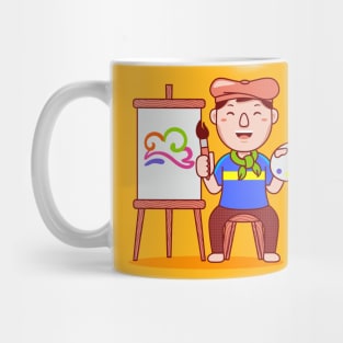 Cute Artist Cartoon Mug